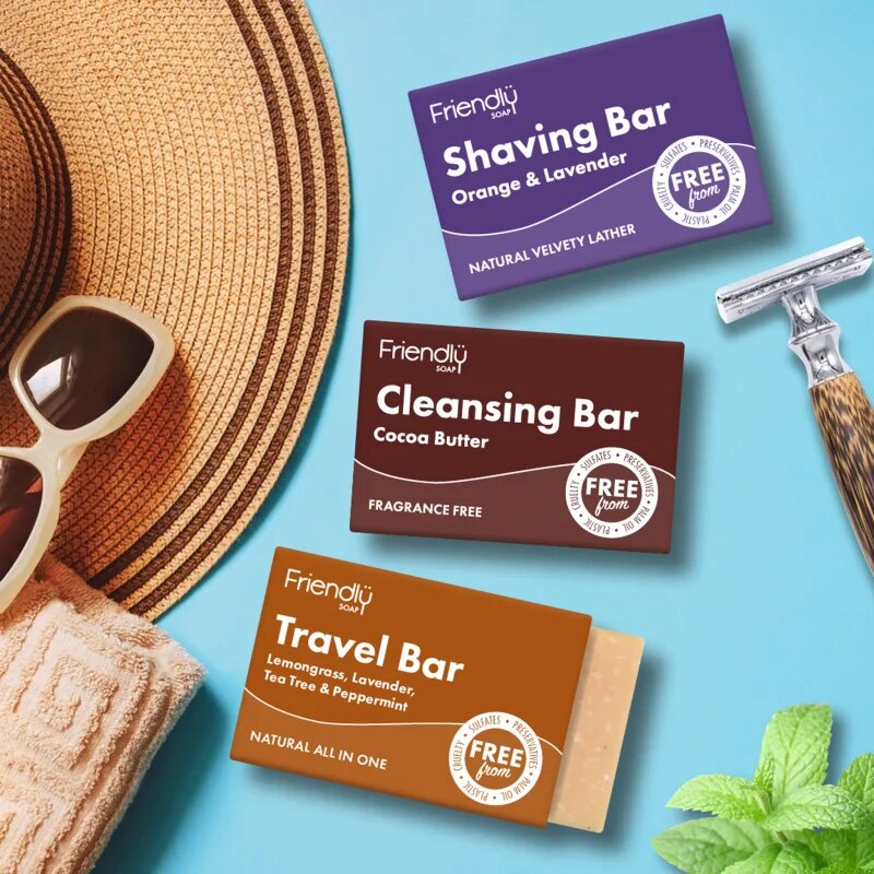 Friendly Soap Shaving Bar Orange & Lavender naravno milo za britje 95 g