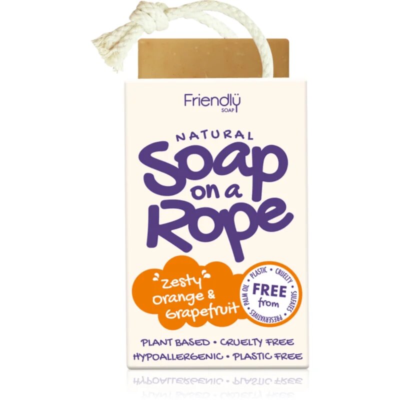 Friendly Soap Soap on a Rope Orange & Grapefruit naravno milo na vrvici 95 g