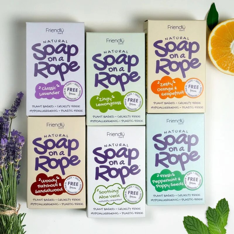 Friendly Soap Soap on a Rope Orange & Grapefruit naravno milo na vrvici 95 g