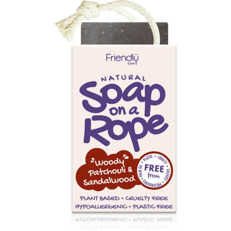 Friendly Soap Soap on a Rope Patchouli & Sandalwood naravno milo na vrvici 95 g