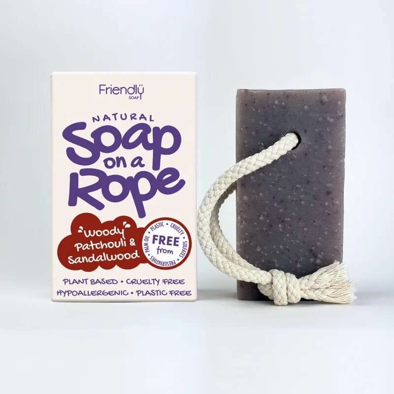Friendly Soap Soap on a Rope Patchouli & Sandalwood naravno milo na vrvici 95 g