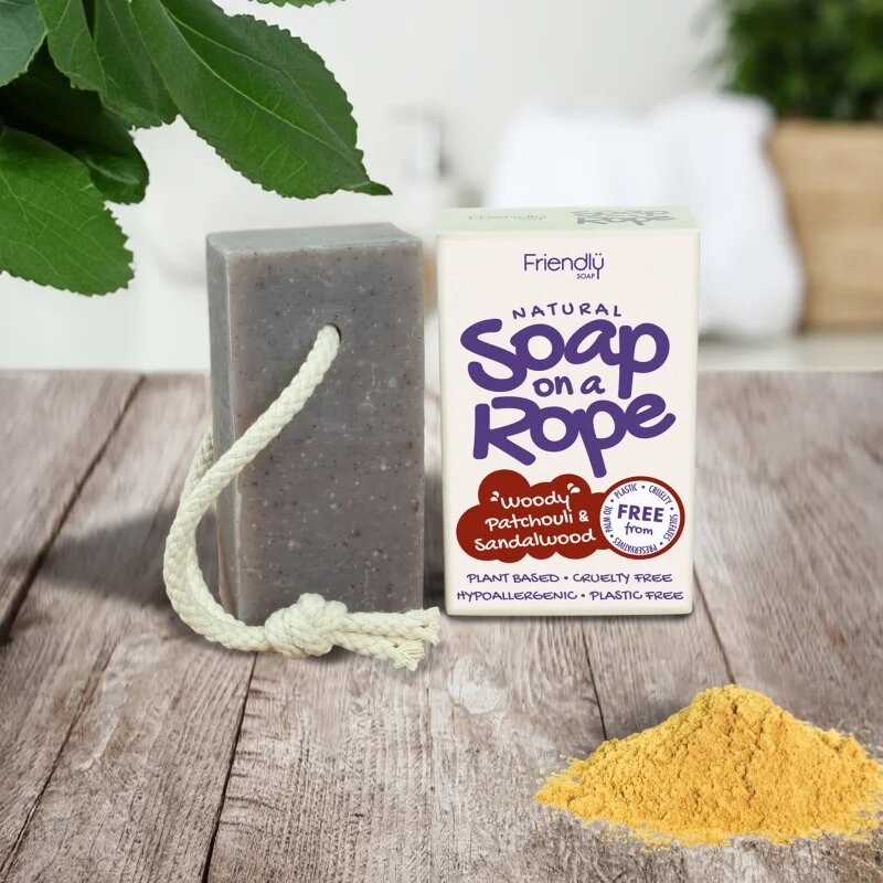 Friendly Soap Soap on a Rope Patchouli & Sandalwood naravno milo na vrvici 95 g
