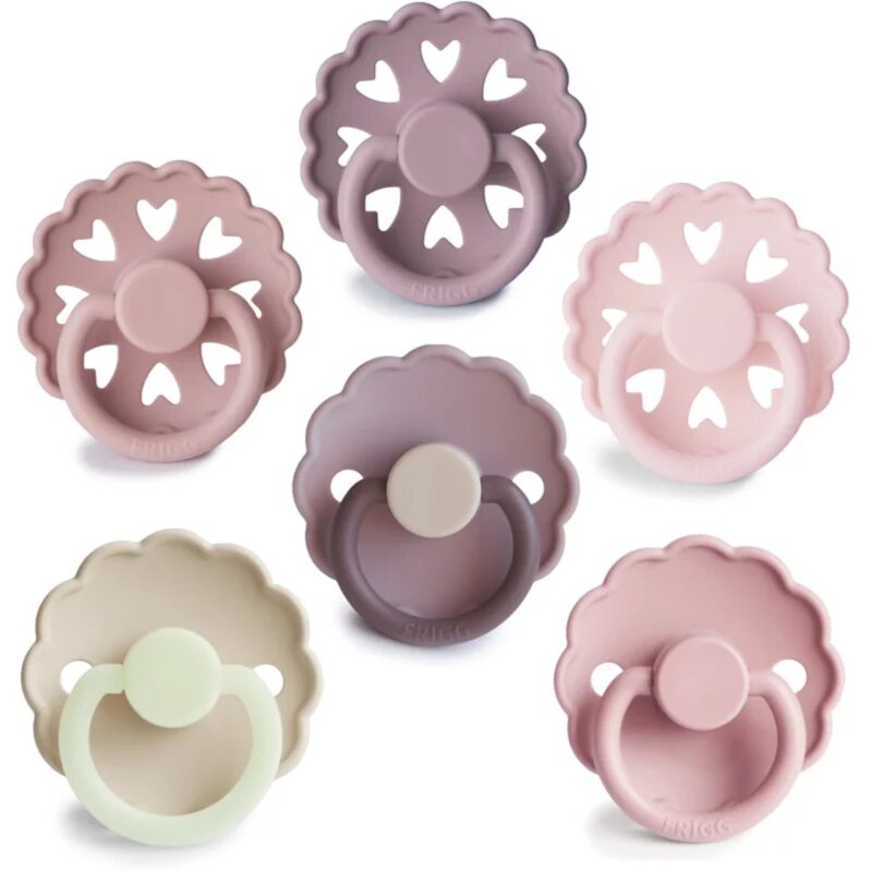 FRIGG 6-Pack Pacifiers Round Silicone Size 1 duda Blooming Love 6 kos