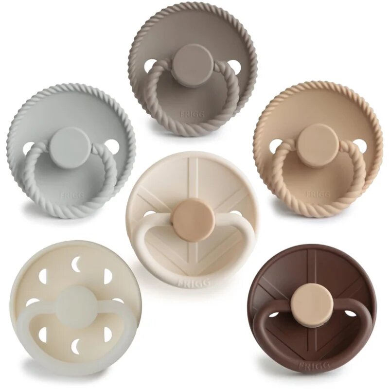 FRIGG 6-Pack Pacifiers Round Silicone Size 2 duda Earthy Wonder 6 kos