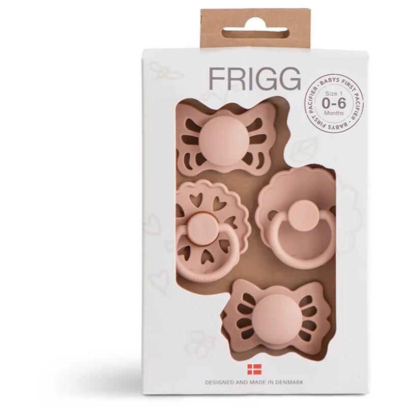 FRIGG Baby's First Pacifier​ Floral heart duda Blush