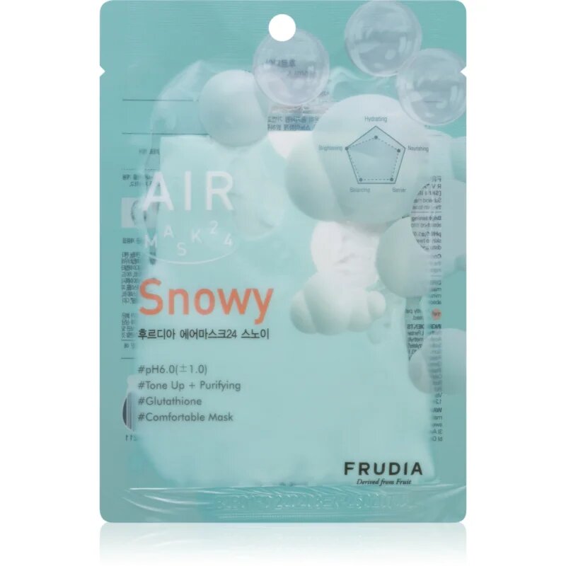 Frudia AIR Snowy maska iz platna za poenotenje tona kože 25 ml