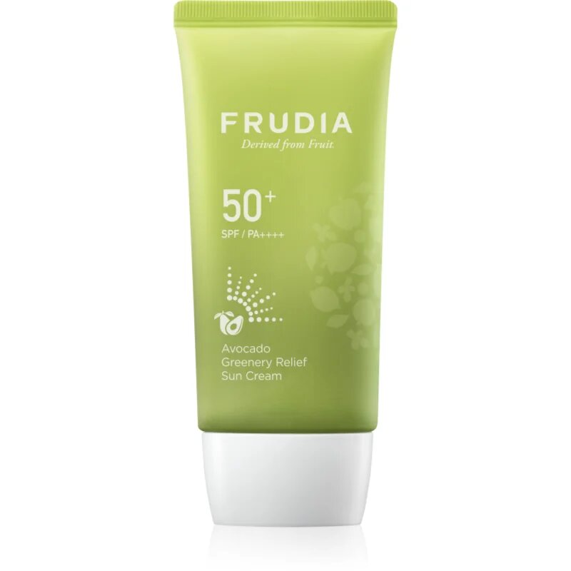 Frudia Sun Avocado Greenery Relief vlažilna zaščitna krema za občutljivo kožo SPF 50+ 50 g