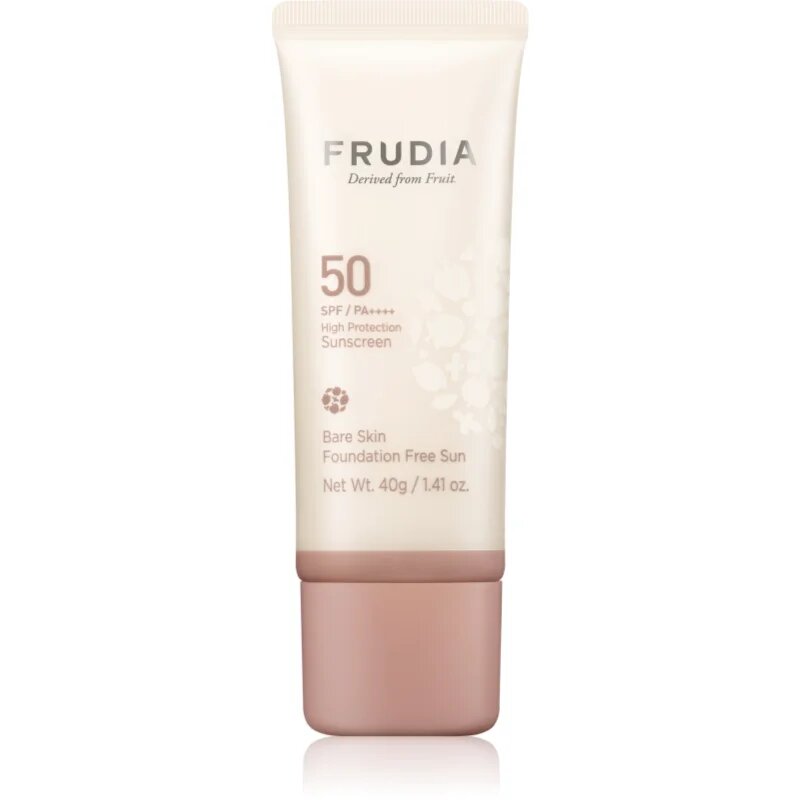 Frudia Sun Bare Skin Foundation mineralni zaščitni fluid za obraz za poenotenje tona kože SPF 50 40 g
