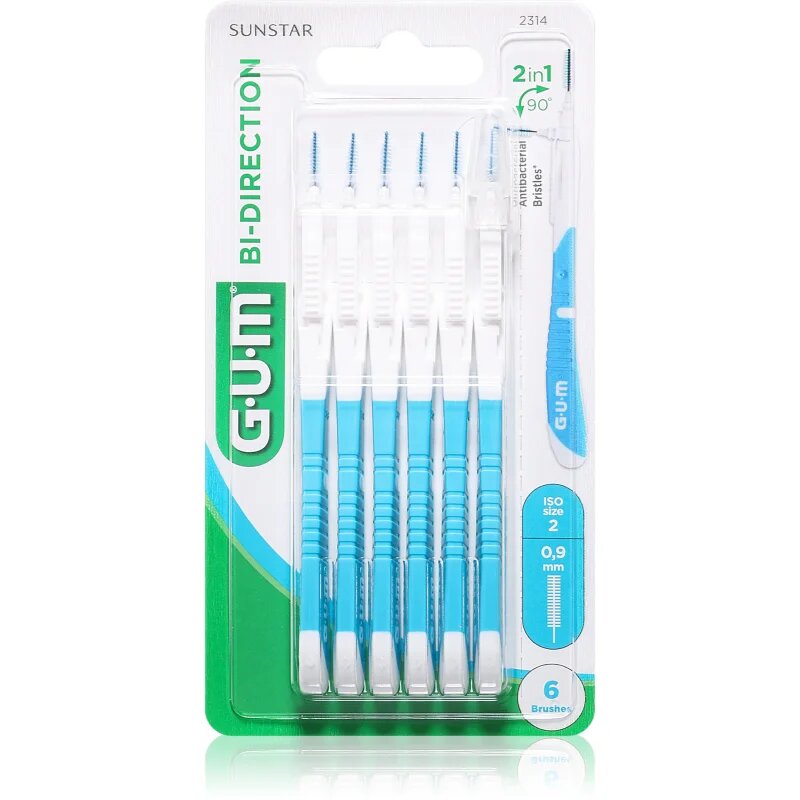 G.U.M Bi Direction Interdental Brush 2314 medzobne ščetke 09 mm 6 kos