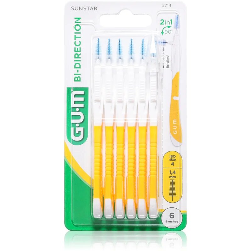 G.U.M Bi Direction Interdental Brush 2714 medzobne ščetke 14 mm 6 kos