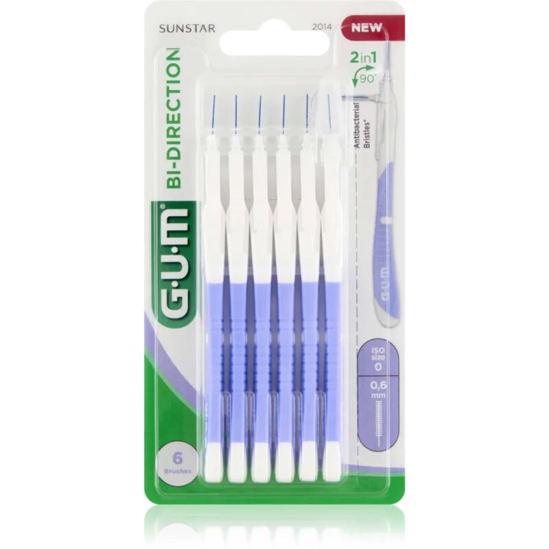 G.U.M Bi Direction Interdental Brush medzobne ščetke 06 mm 6 kos
