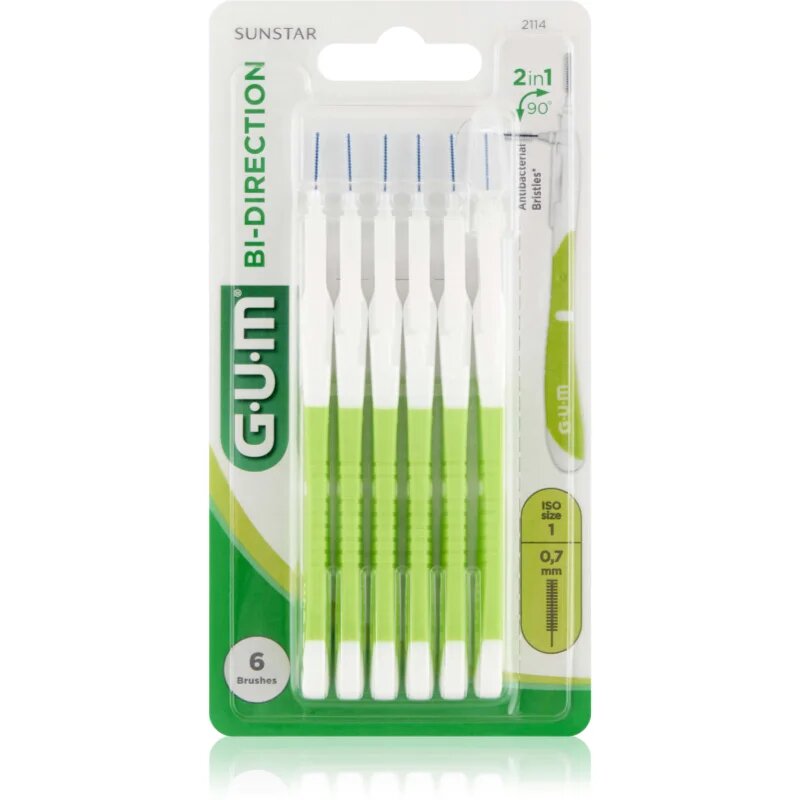G.U.M Bi Direction Interdental Brush medzobne ščetke 07 mm 6 kos
