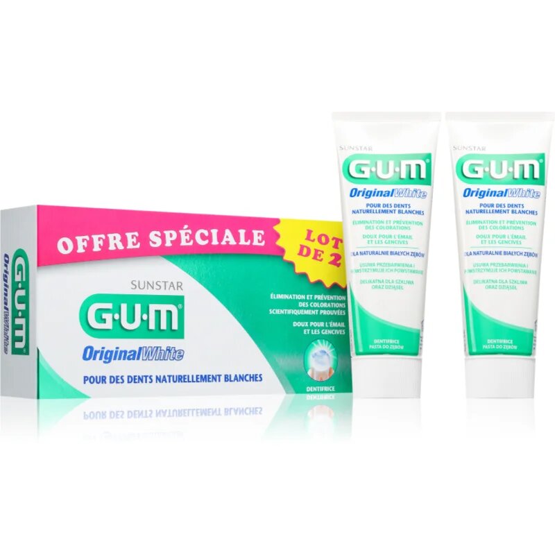 G.U.M Original White Toothpaste zobna pasta 75 ml 2 kos