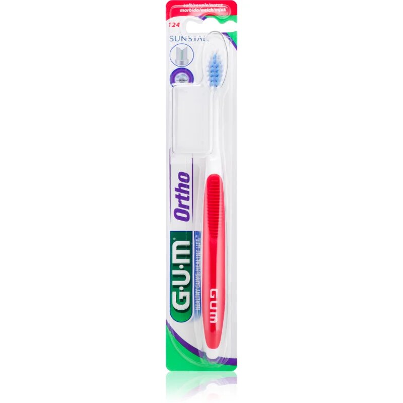 G.U.M Ortho 124 zobna ščetka za uporabnike fiksnih zobnih aparatov soft 1 kos