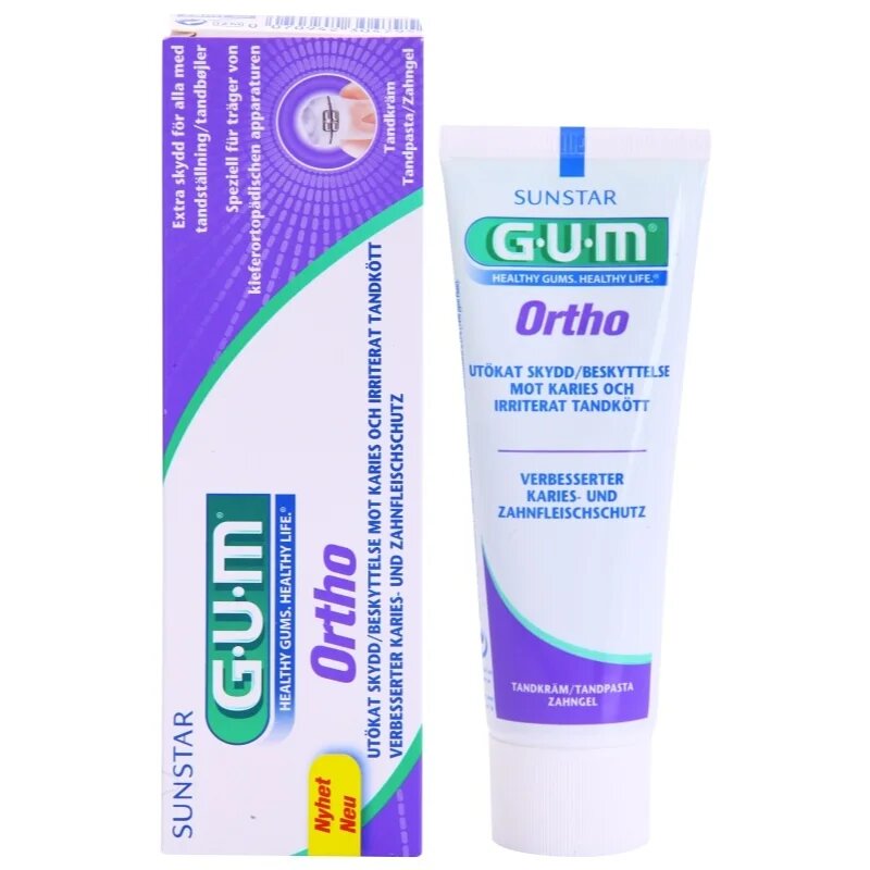 G.U.M Ortho zobna pasta za uporabnike zobnih aparatov 75 ml