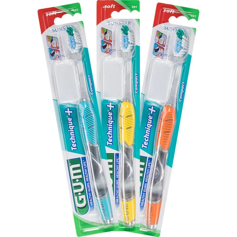 G.U.M Technique+ Compact zobna ščetka s kratko glavo soft 1 kos