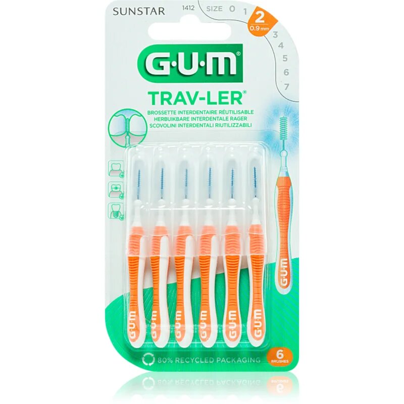 G.U.M Trav-Ler Interdental medzobne ščetke 09 mm 6 kos