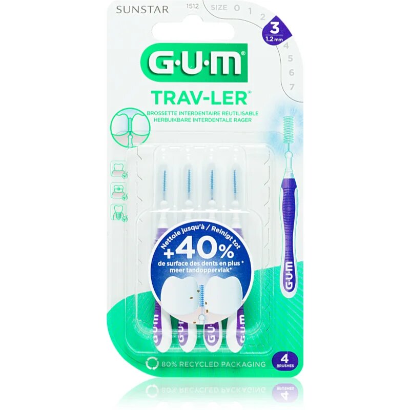 G.U.M Trav-Ler Interdental medzobne ščetke 12 mm 4 kos