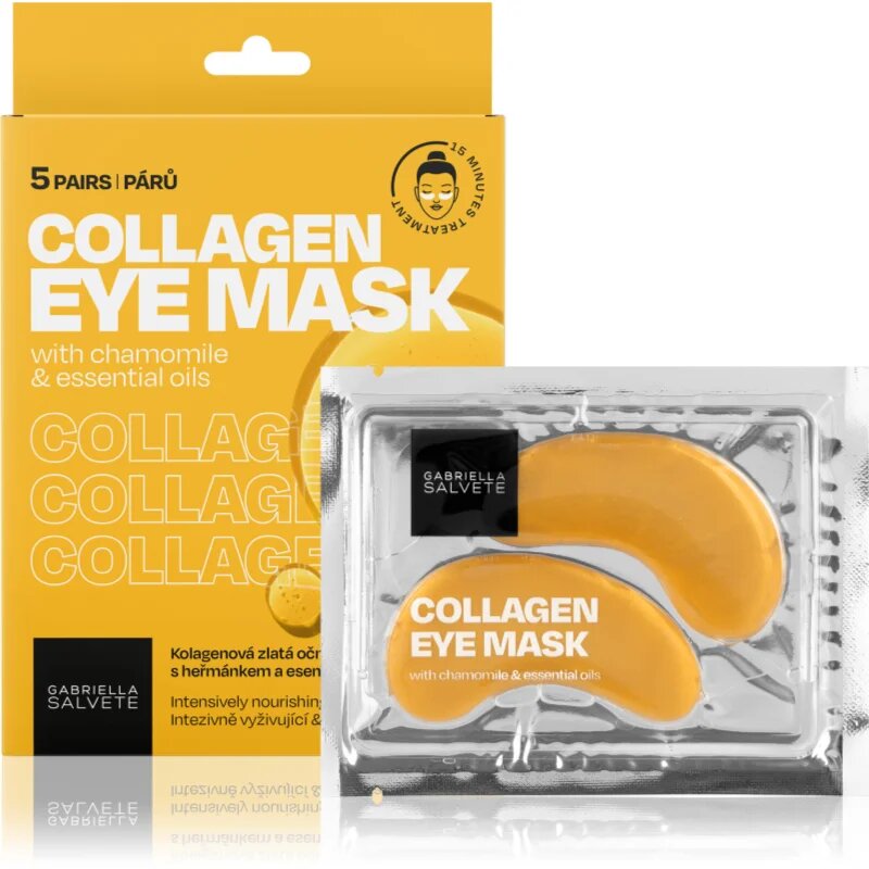 Gabriella Salvete Eye Mask Collagen Gold maska za predel okoli oči proti oteklinam in temnim kolobarjem s kolagenom 5 kos