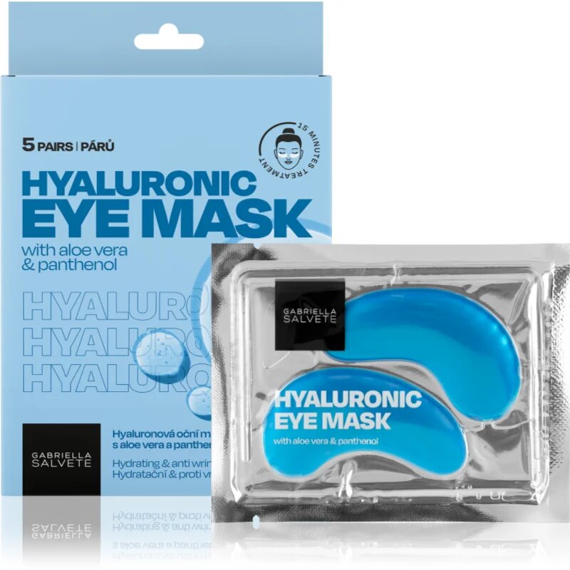 Gabriella Salvete Eye Mask Hyaluron maska za oči proti gubam oteklinam in temnim kolobarjem 5 kos