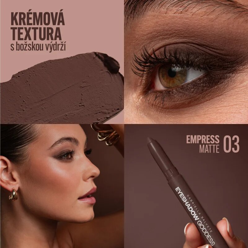 Gabriella Salvete Eyeshadow Goddess kremasto senčila za oči v svinčniku odtenek Matte 03 Empress 1.3 g
