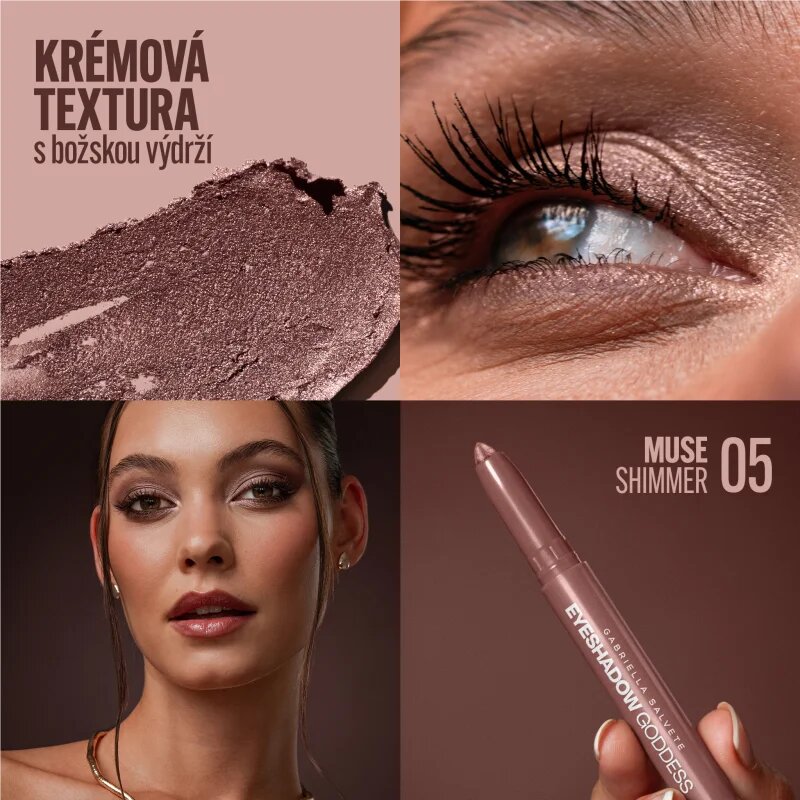 Gabriella Salvete Eyeshadow Goddess kremasto senčila za oči v svinčniku odtenek Shimmer 05 Muse 1.3 g