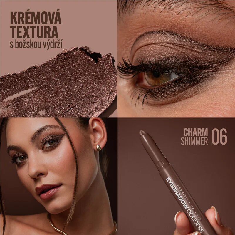 Gabriella Salvete Eyeshadow Goddess kremasto senčila za oči v svinčniku odtenek Shimmer 06 Charm 1.3 g