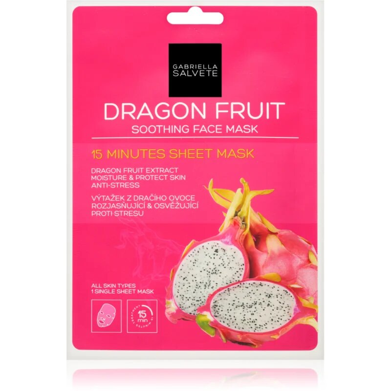 Gabriella Salvete Face Mask Dragon Fruit pomirjevalna tekstilna maska 1 kos
