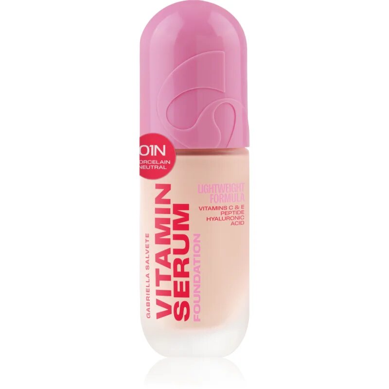 Gabriella Salvete Vitamin Serum Foundation lahki tekoči puder s hranilnim učinkom odtenek 01N Porcelain Neutral 30 ml