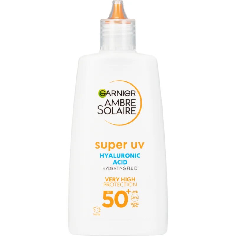 Garnier Ambre Solaire Super UV Hyaluronic Acid lahki zaščitni fluid z vlažilnim učinkom SPF 50+ 40 ml
