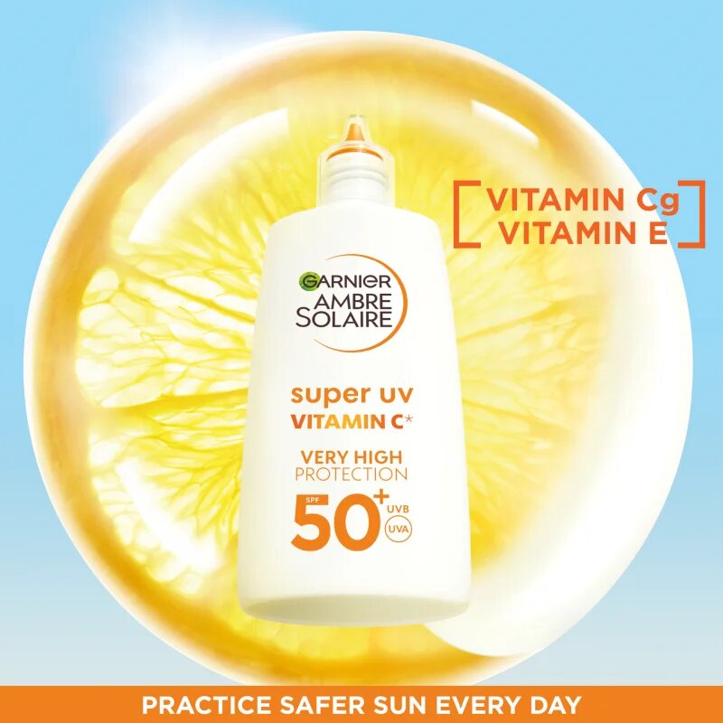 Garnier Ambre Solaire Super UV Vitamin C lahki zaščitni fluid proti temnim madežem SPF 50+ 40 ml