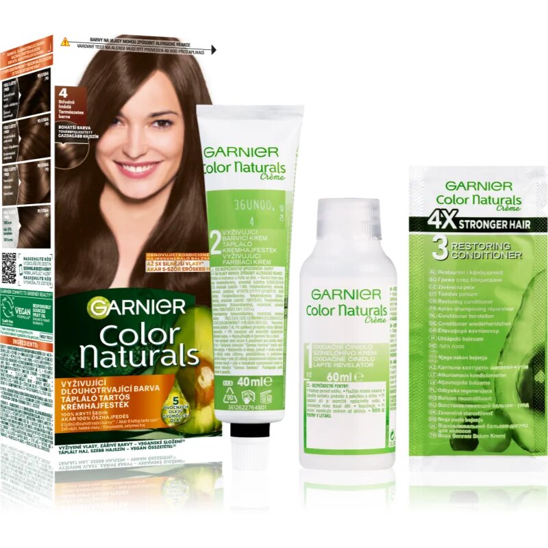 Garnier Color Naturals Creme barva za lase odtenek 4 Natural Brown 1 kos