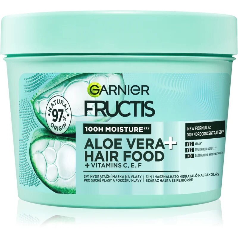 Garnier Fructis Aloe Vera Hair Food vlažilna maska za normalne do suhe lase 400 ml
