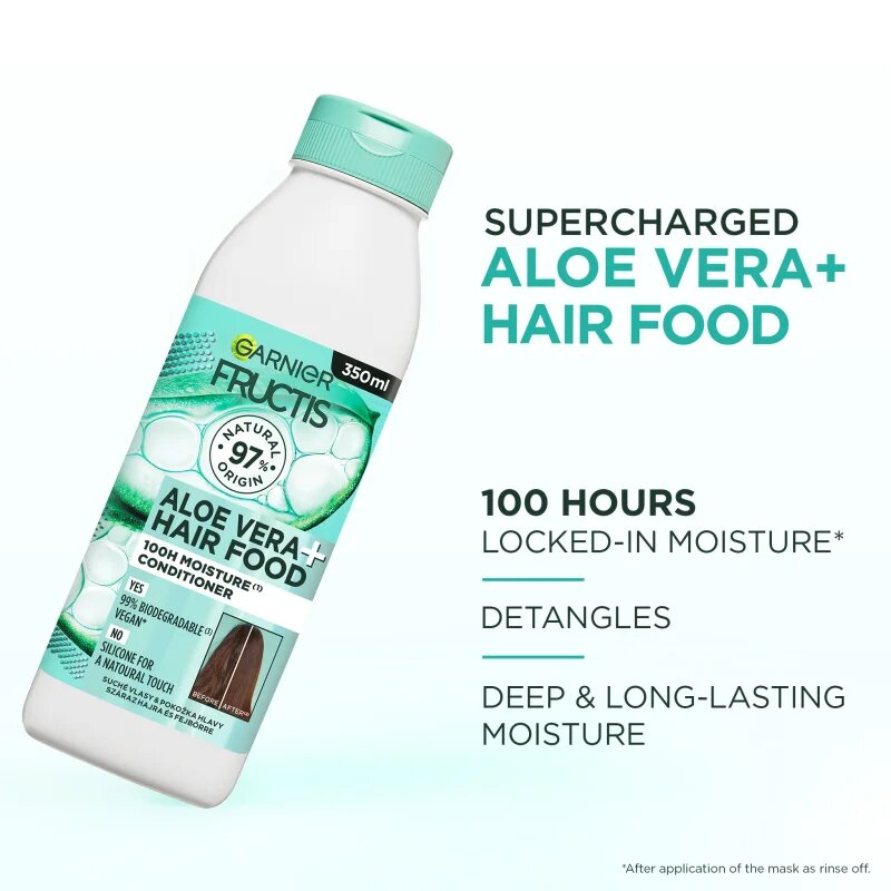 Garnier Fructis Aloe Vera Hair Food vlažilni balzam za normalne do suhe lase 350 ml