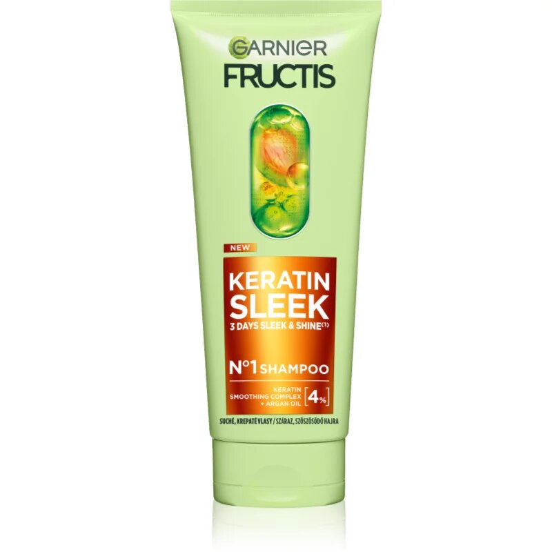 Garnier Fructis Keratin Sleek šampon za suhe in krhke lase 200 ml