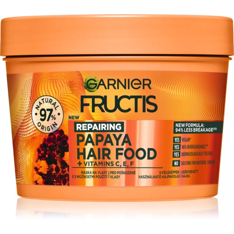 Garnier Fructis Papaya Hair Food obnovitvena maska za poškodovane lase 400 ml