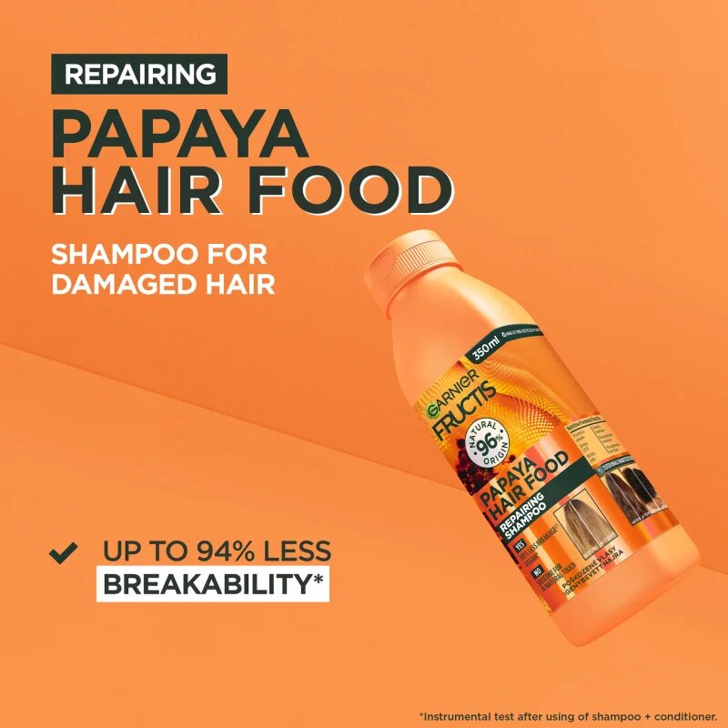 Garnier Fructis Papaya Hair Food regeneracijski šampon za poškodovane lase 350 ml