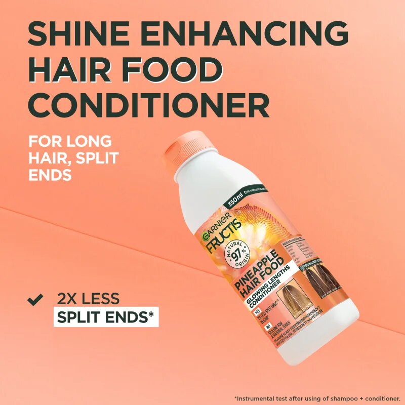 Garnier Fructis Pineapple Hair Food balzam za sijaj za dolge lase 350 ml
