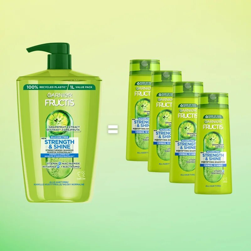Garnier Fructis Strength & Shine šampon za okrepitev las za vse tipe las 1000 ml