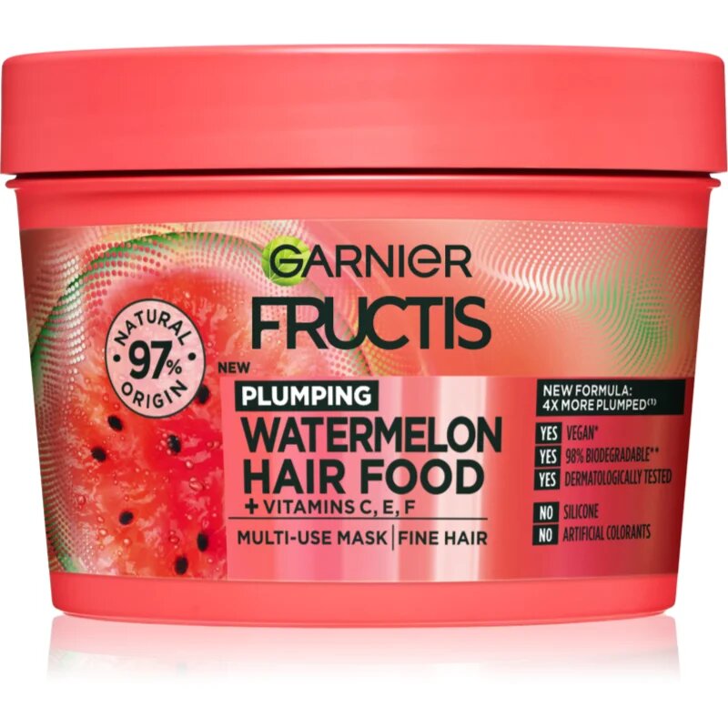 Garnier Fructis Watermelon Hair Food maska za fine in tanke lase 390 ml