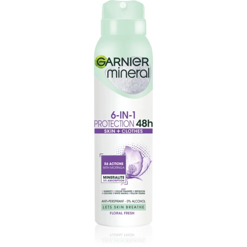 Garnier Mineral 5 Protection antiperspirant v pršilu brez alkohola 48 h 150 ml