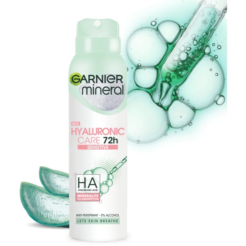 Garnier Mineral Hyaluronic Care antiperspirant v pršilu za občutljivo kožo 150 ml
