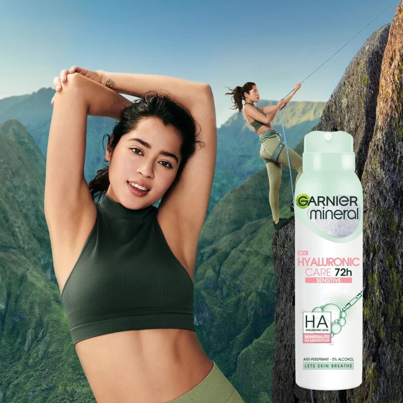 Garnier Mineral Hyaluronic Care antiperspirant v pršilu za občutljivo kožo 150 ml
