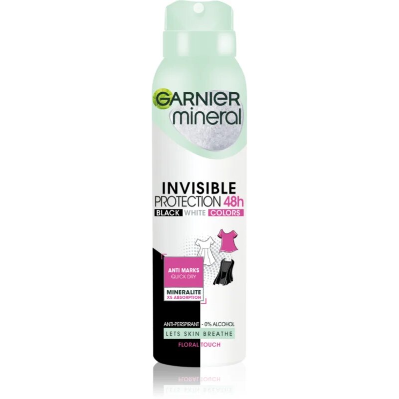 Garnier Mineral Invisible antiperspirant v pršilu 48h 150 ml