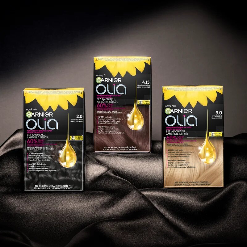 Garnier Olia Big Kit permanentna barva za lase odtenek 2.0 Black Diamond