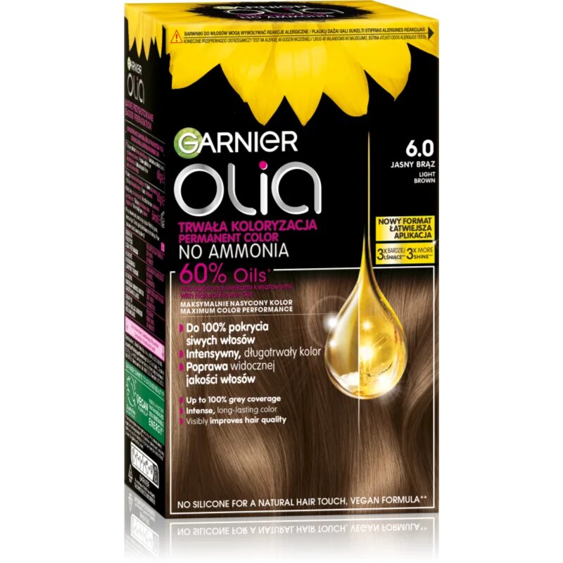 Garnier Olia Big Kit permanentna barva za lase odtenek 6.0 Light brown 1 kos