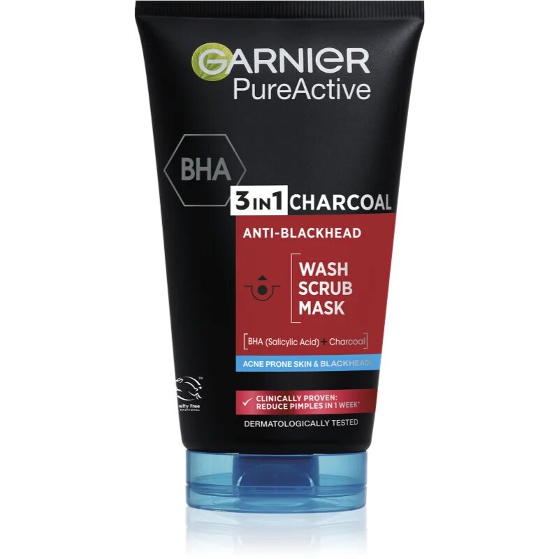 Garnier Pure Active Charcoal čistilni gel 3 v 1 proti črnim pikicam 150 ml