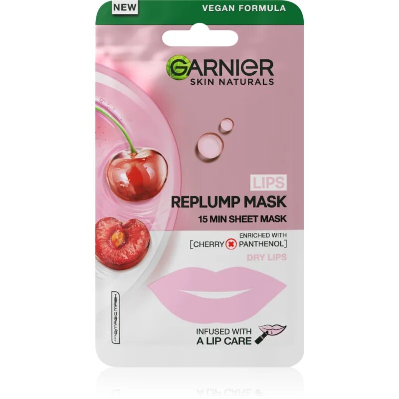 Garnier Replump Mask super vlažilna čistilna tekstilna maska za ustnice 5 g