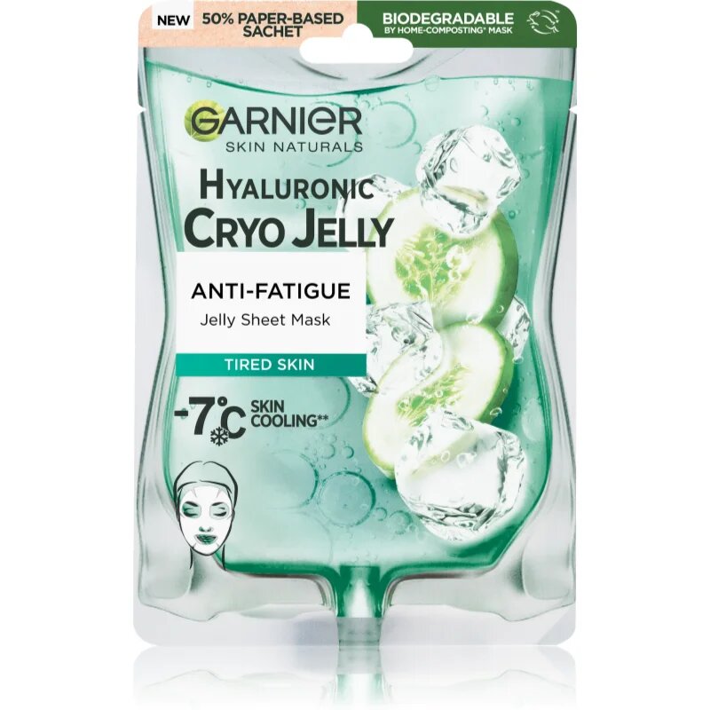 Garnier Textil Masks Cryo Jelly vlažilna gel maska s hialuronsko kislino 27 g