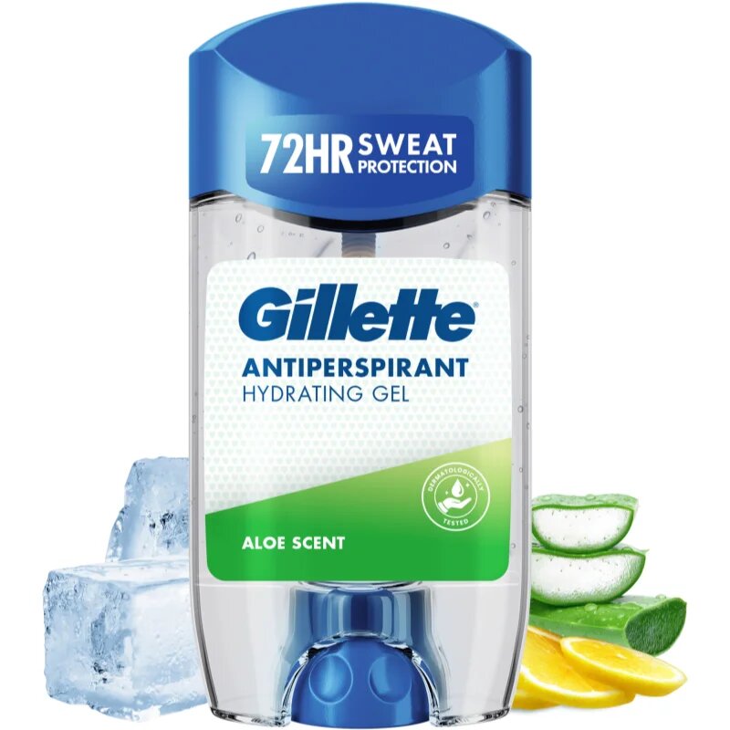 Gillette Antiperspirant Hydrating Gel Aloe Scent antiperspirant gel z vlažilnim učinkom za moške 70 ml